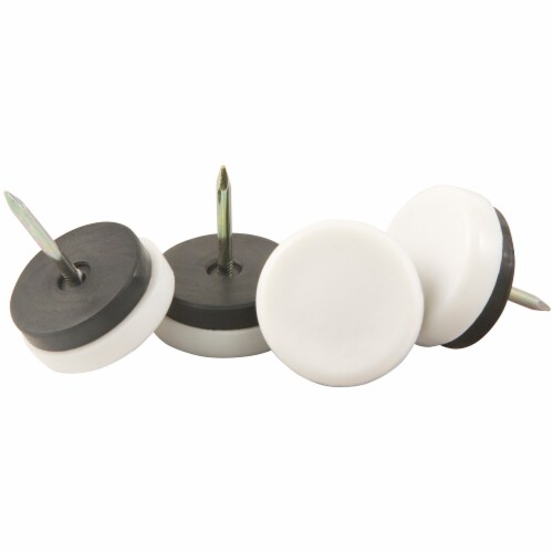 Waxman Nail-On Plastic Glide - 4 Pack - White/Black Perspective: front