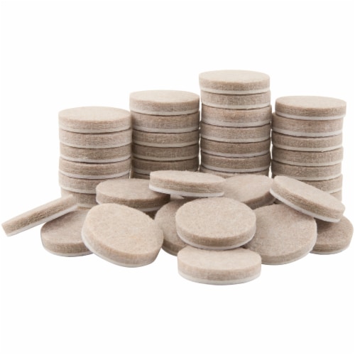 Waxman Self-Stick Felt Pads - 48 Pack - Oatmeal Perspective: front