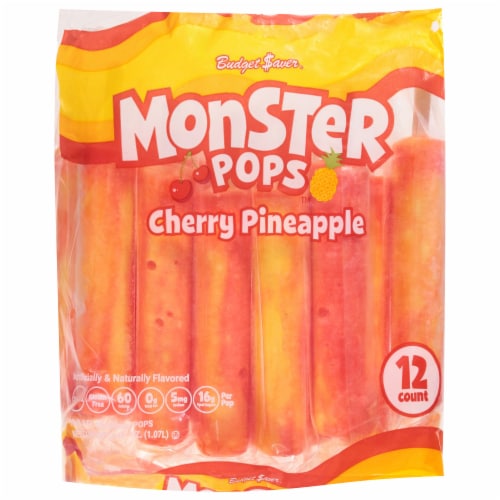 Budget Saver Monster Cherry-Pineapple Ice Pops, 12 ct - Kroger