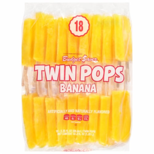 Budget Saver® Banana Twin Ice Pops Perspective: front