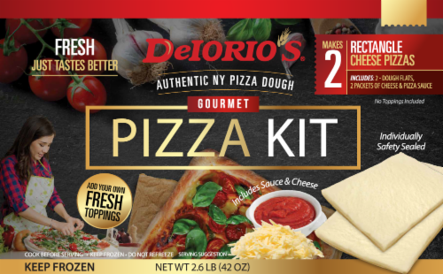 DeIorio's Gourmet Rectangle Cheese Frozen Pizza Kit Perspective: front