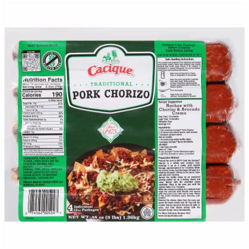 Cacique® Gluten Free Pork Chorizo Sausage, 4 ct / 48 oz - Food 4 Less