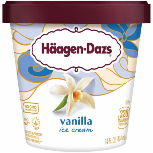 Haagen-Dazs Vanilla Ice Cream, 14 Oz. Perspective: front