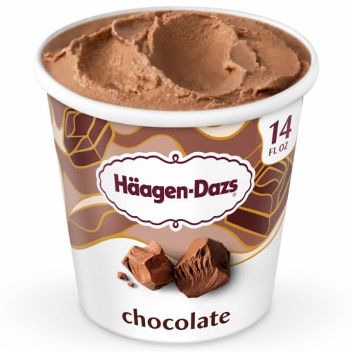 Haagen-Dazs Chocolate Ice Cream, 14 Oz. Perspective: front