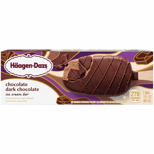 Haagen-Dazs Chocolate Dark Chocolate Ice Cream Bar Perspective: front