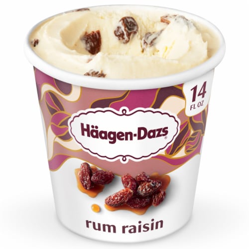 Haagen Dazs® Rum Raisin  Ice Cream Pint Perspective: front