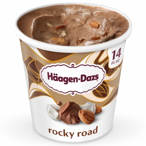 Häagen-Dazs Rocky Road Ice Cream, 14 Oz. Perspective: front