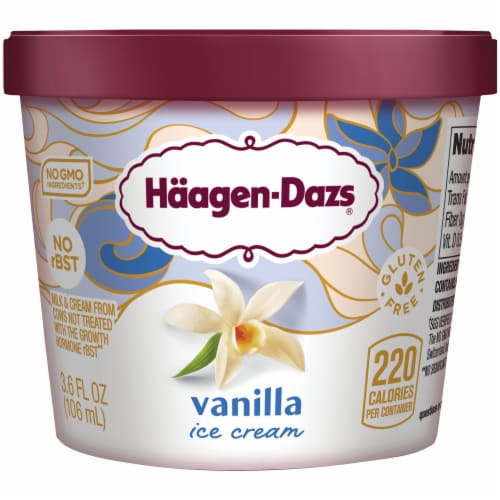 Haagen-Dazs Vanilla Ice Cream Cup 3.6oz Perspective: front