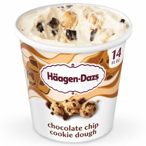 Haagen-Dazs Chocolate Chip Cookie Dough Ice Cream Perspective: front