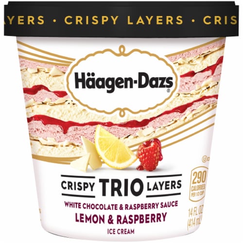 Haagen-Dazs Crisy Trio Layers Lemon & Raspberry Ice Cream Perspective: front
