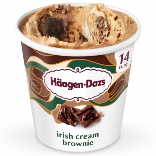 Häagen-Dazs Irish Cream Brownie Ice Cream, 14 Oz. Perspective: front