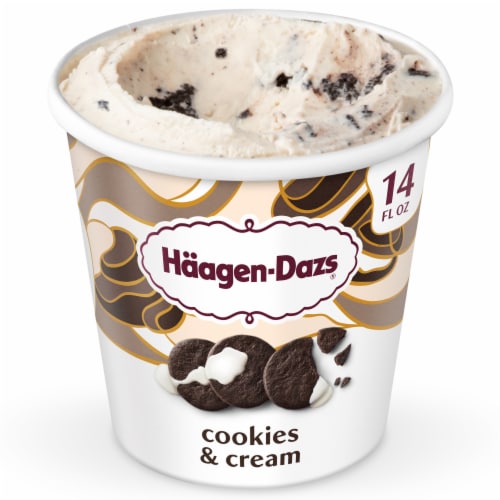Haagen-Dazs Cookies & Cream Ice Cream Perspective: front