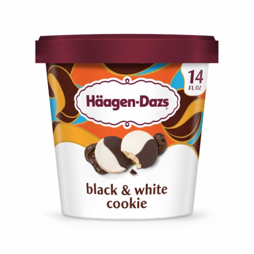 Haagen-Dazs Black and White Cookie Ice Cream, 14oz Perspective: front