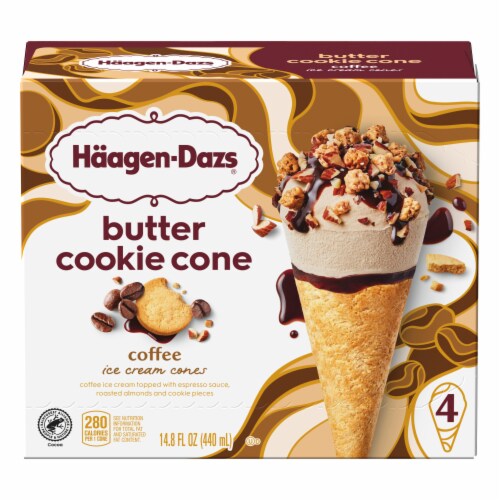 Haagen-Dazs® Butter Cookie Cone Coffee Ice Cream Cones Perspective: front