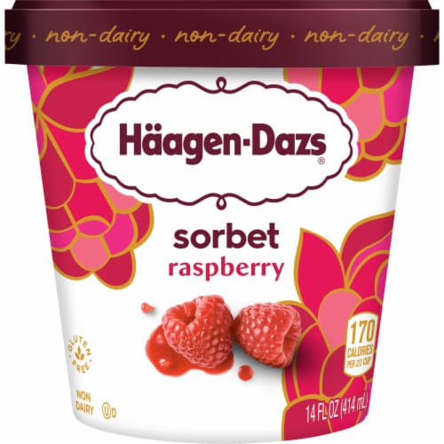 Haagen-Dazs Raspberry Sorbet, 14oz Perspective: front