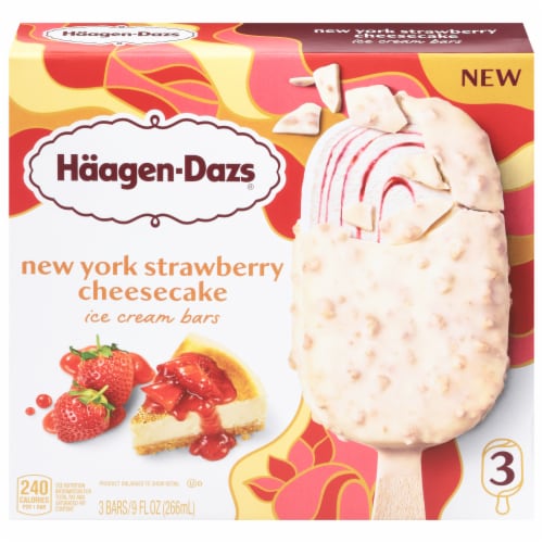Haagen-Dazs® New York Strawberry Cheesecake Ice Cream Bars Perspective: front