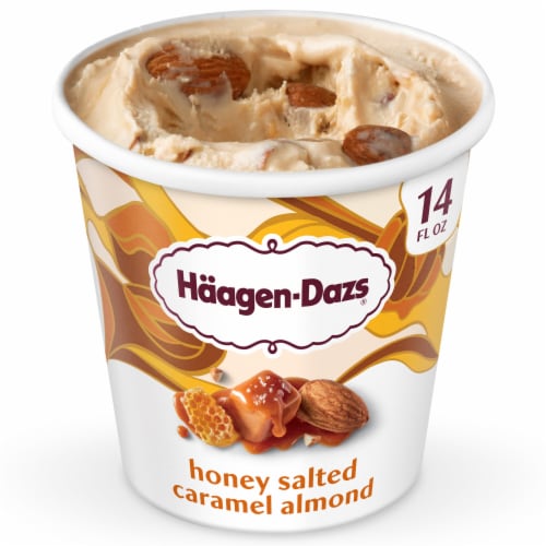 Haagen Dazs® Honey Salted Caramel Almond Gluten Free Ice Cream Perspective: front