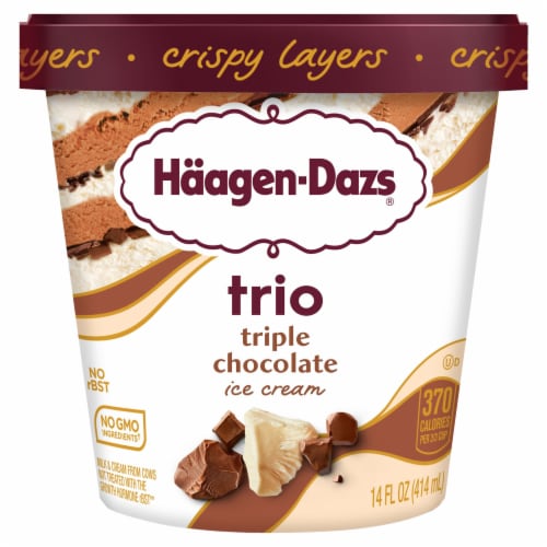 Haagen Dazs® Trio Triple Chocolate Ice Cream Perspective: front