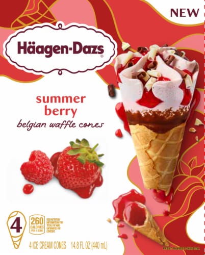 Haagen-Dazs® Summer Berry Ice Cream Cones Perspective: front