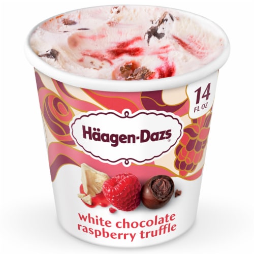 Häagen-Dazs White Chocolate Raspberry Truffle Ice Cream Perspective: front