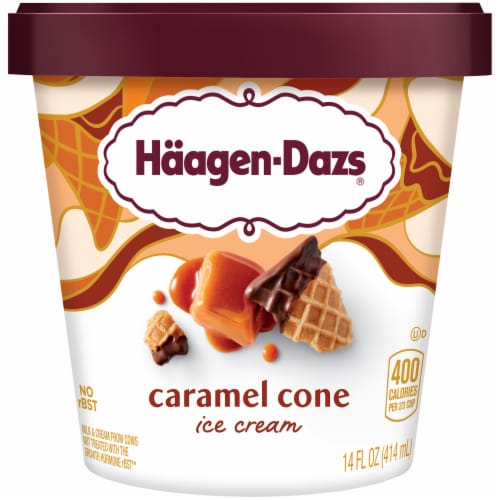 Haagen-Dazs Caramel Cone Ice Cream, 14 Oz. Perspective: front