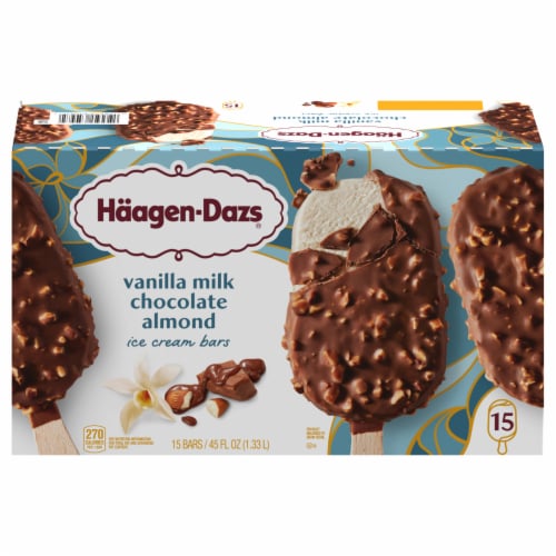 Haagen Dazs® Vanilla Milk Chocolate Almond Ice Cream Bars Perspective: front