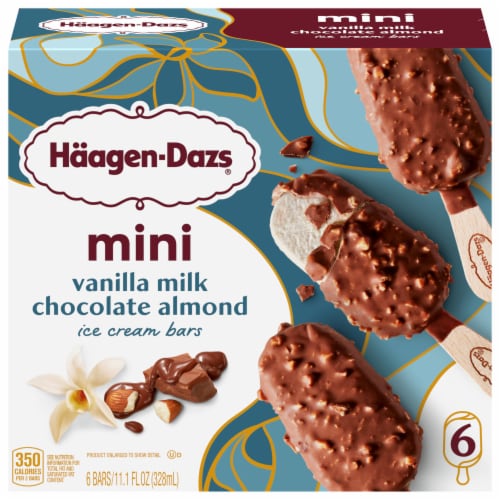 Haagen Dazs® Vanilla Milk Chocolate Almond Ice Cream Bars Perspective: front