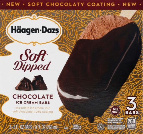 Haagen-Dazs® Soft Dipped Chocolate Ice Cream Bars Perspective: front