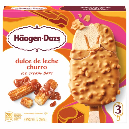 Haagen-Dazs® Dulce de Leche Churro Ice Cream Bars Perspective: front