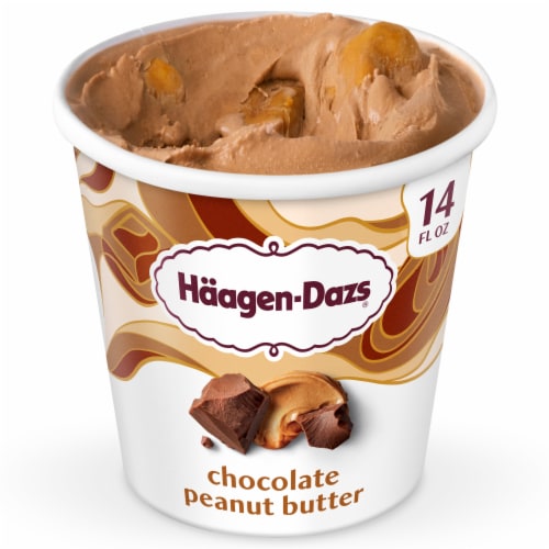Haagen Dazs® Chocolate Peanut Butter Ice Cream Pint Perspective: front