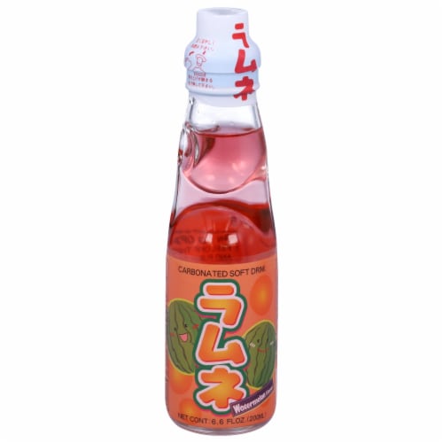 Yappari Ramune Watermelon Carbonated Soft Drink Perspective: front