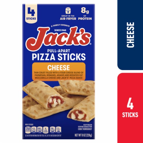 Jack’s Pull-Apart Cheese Pizza Sticks Extra Large Pizza Frozen Snack Rolls Perspective: front