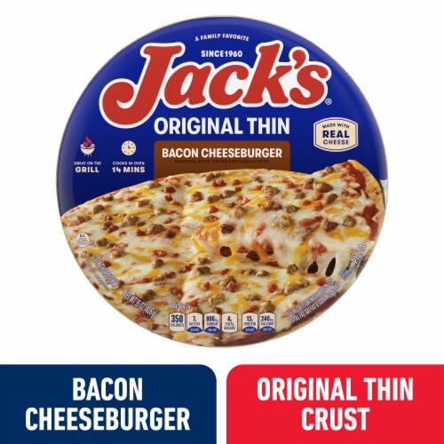 Jack's Bacon Cheeseburger Thin Crust Frozen Pizza Perspective: front
