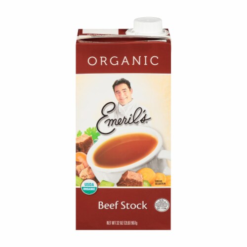 Emeril Organic Beef Stock - Case of 6 - 32 oz. Perspective: front