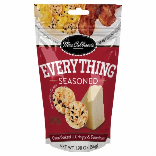 Mrs. Cubbison's Gluten Free Everything Seasoned Parmesan Crisps Perspective: front