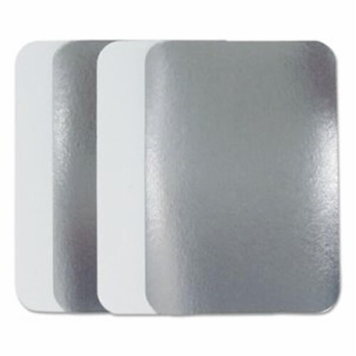 Durable Packaging  7.93 x 5.43 in. Silver Board Lids&#44; 2.25 oz Perspective: front