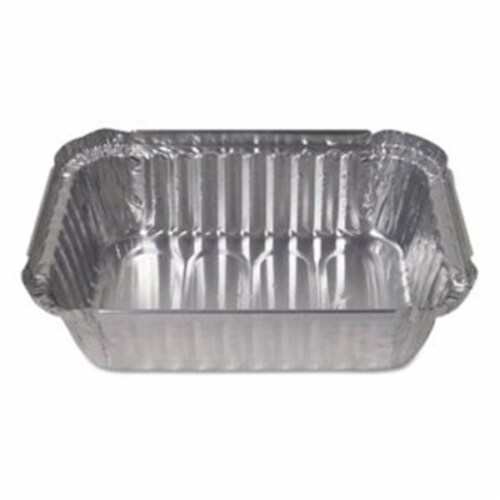 Durable Packaging 24530500 1.5 lbs Silver Aluminum Foil Oblong Deep Pan Perspective: front