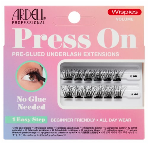 Ardell® Press On Wispies Pre-Glued Underlash Extensions Perspective: front
