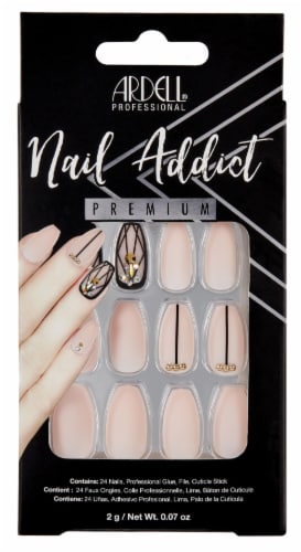 Ardell Nail Addict Premium Blush Geometric Crystal False Nail Kit Perspective: front