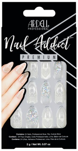Ardell Nail Addict Premium Glass Decorative False Nail Kit Perspective: front