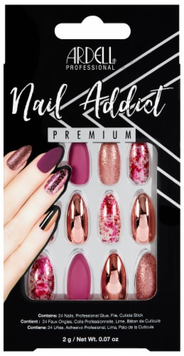 Ardell Nail Addict Pink Chrome Foil Nails Perspective: front