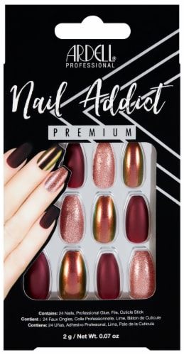Ardell Nail Addict Premium Red Cateye False Nail Kit Perspective: front