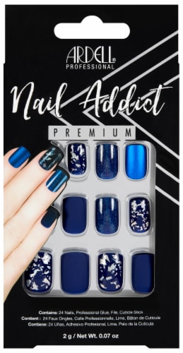 Ardell Nail Addict Premium Matte Blue False Nail Kit Perspective: front