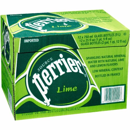 Perrier Sparkling Natural Mineral Water Lime Perspective: front