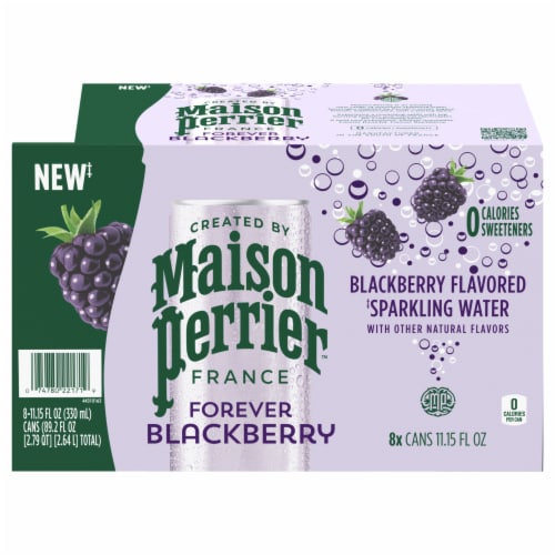 Maison Perrier™ Blackberry Flavored Sparkling Water Cans Perspective: front