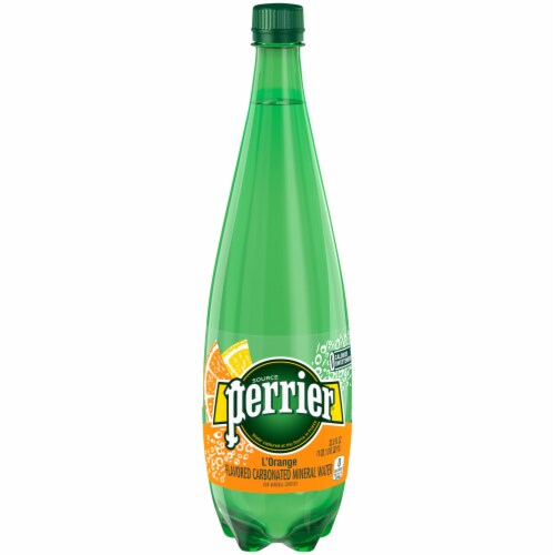 Perrier L'Orange Sparkling Natural Mineral Water Perspective: front