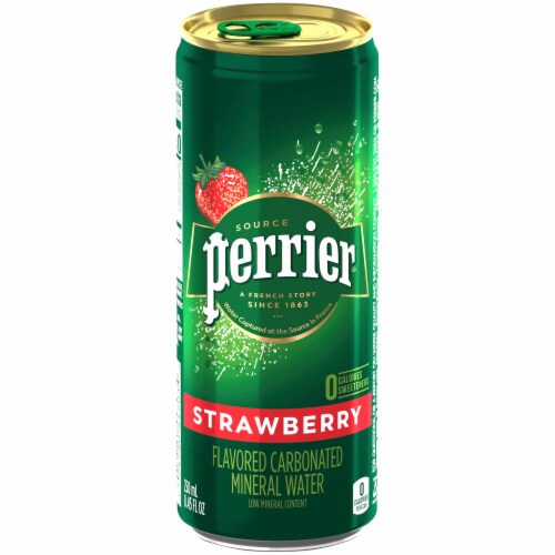 Perrier® Strawberry Flavored Carbonated Mineral Water Perspective: front