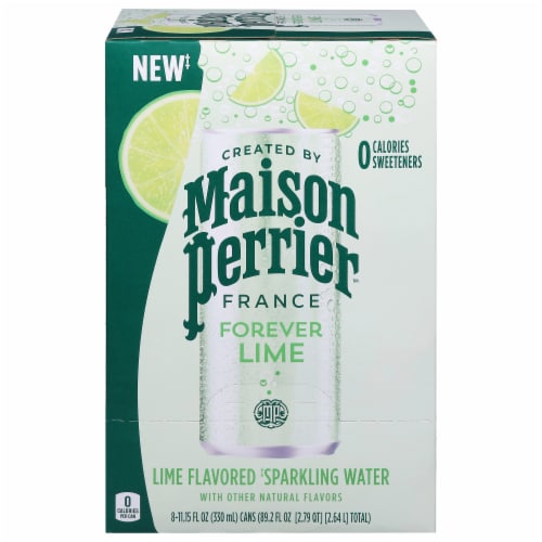 Maison Perrier® France Forever Lime Flavored Sparkling Water Cans Perspective: front