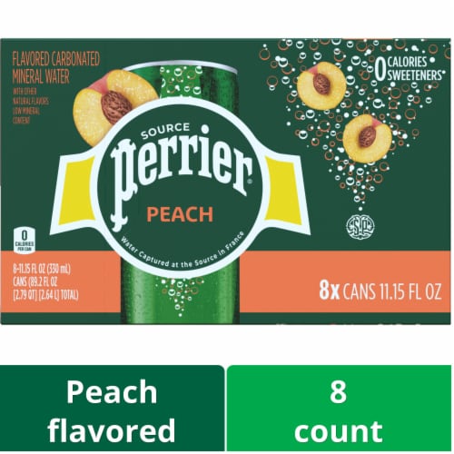 Perrier® Peach Sparkling Mineral Water Perspective: front