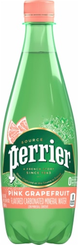 Perrier Pink Grapefruit Sparkling Natural Mineral Water Perspective: front